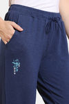 Zivame Lounge Viscose Blend Joggers - Medieval Blue — thumbnail 5
